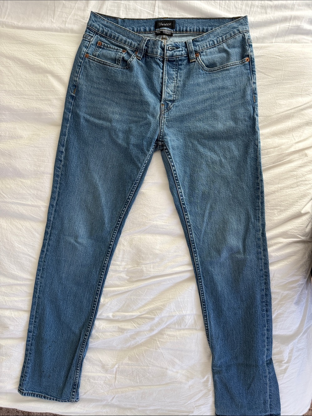 Brixton Slim Straight Men's Jeans in Classic Blue
